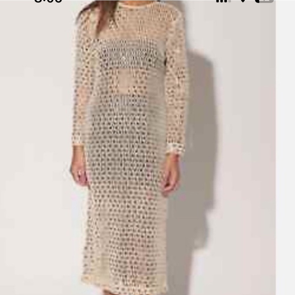 New WALTER BAKER Coco Sequin Crochet Sheer Sheath Midi Dress size M